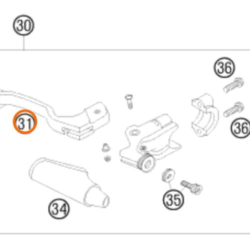 MANIGUETA DE FRENO POSTERIOR 50 SX/EMBRAGUE 65 98