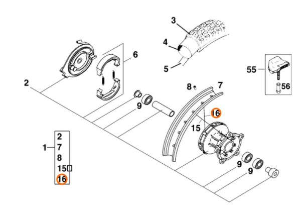 RADIO ARO 12 POSTERIOR DERECHO 65 SX