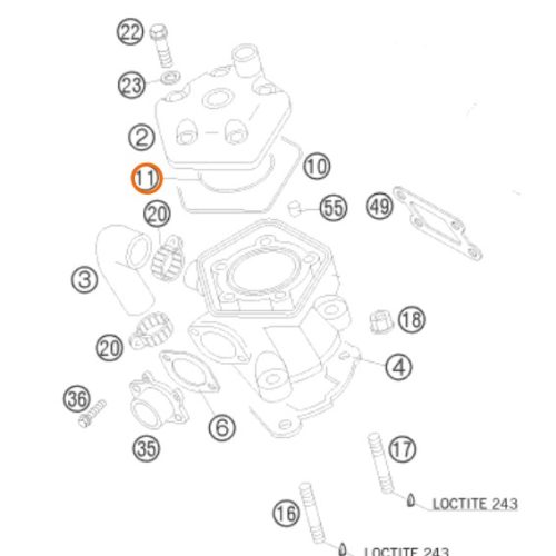 O RING DE CABEZOTE 65 SX 46030036000