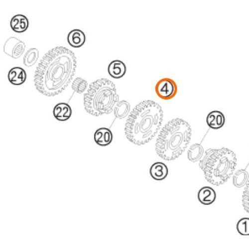 PIÑON DE 4TA 65 SX