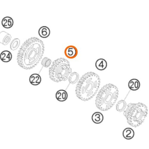 PIÑON DE 5TA 65 SX