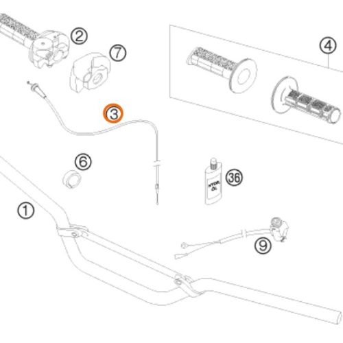 CABLE DE ACELERADOR 65 SX 02-08