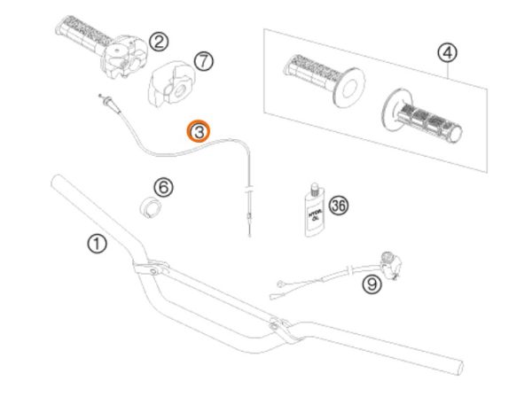 CABLE DE ACELERADOR 65 SX 02-08