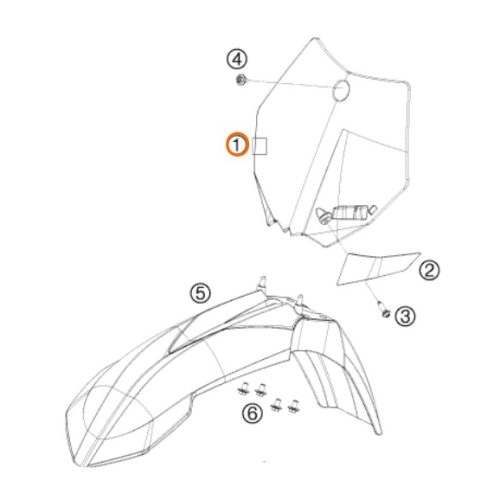 PLACA PORTA NUMERO 65 SX 09-10