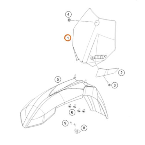 PLACA PORTA NUMERO 65 SX 11-15
