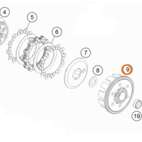 CANASTA DE EMBRAGUE 65 SX 09-19