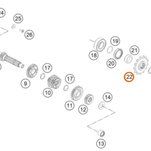 PIÑON MOTRIZ 14T 65 SX 09-15
