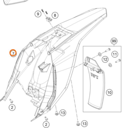 GUARDAFANGO POSTERIOR 65 SX 17-19