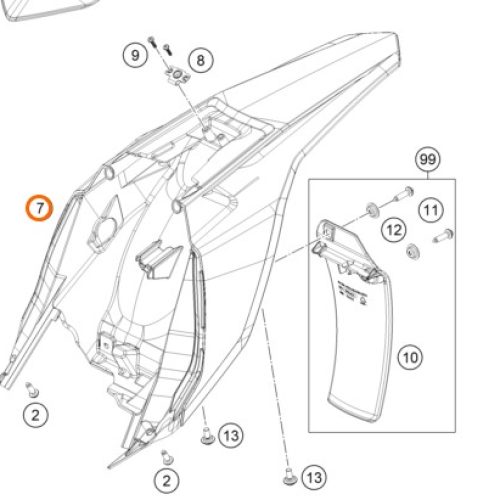 GUARDAFANGO POSTERIOR 65 SX 18-20