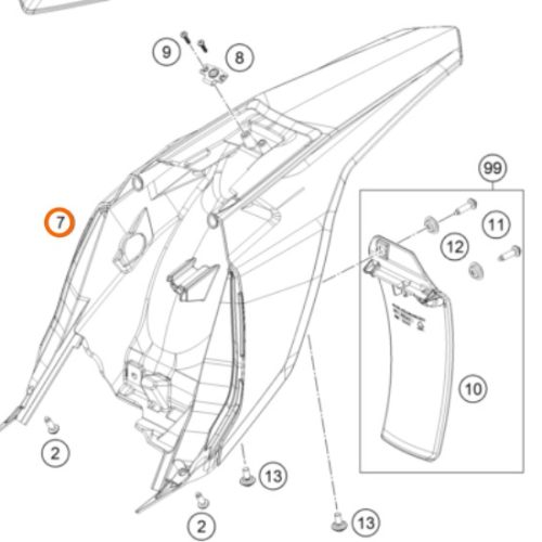 GUARDAFANGO POSTERIOR 65 SX 19-20