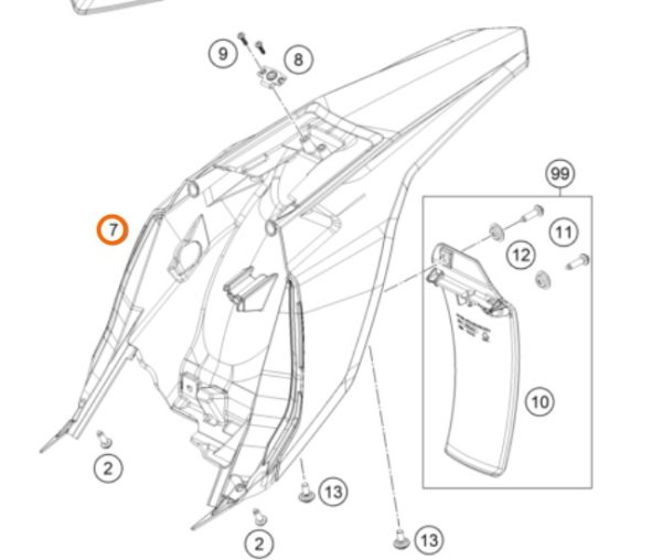 GUARDAFANGO POSTERIOR 65 SX 19-20