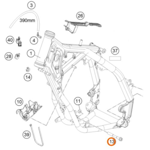 PERNO M10 DE SOPORTE DE MOTOR 85 SX