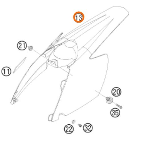 GUARDAFANGO POSTERIOR 85 SX 09-10