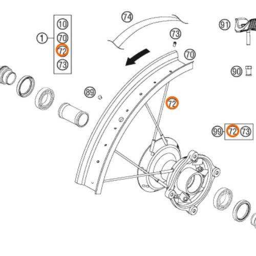 RADIO ARO 19 DELANTERO 85 SX 05-12