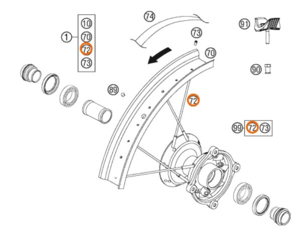 RADIO ARO 19 DELANTERO 85 SX 05-12