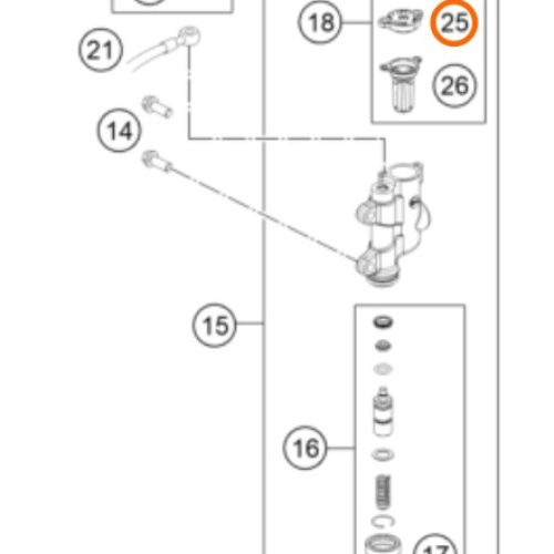 TAPA DE BOMBA DE FRENO POSTERIOR 85 SX