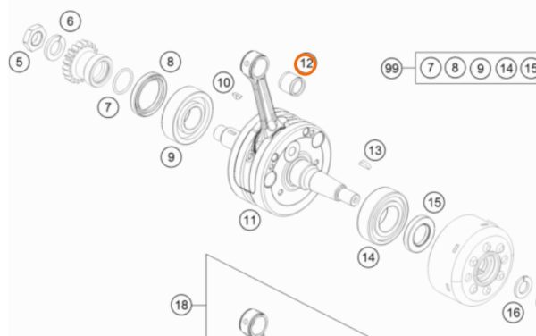 CANASTILLA DE PISTON 85 SX 06-21