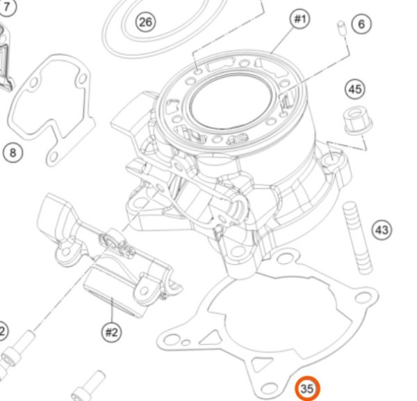EMPAQUE DE BASE DE CILINDRO  2T 85 SX