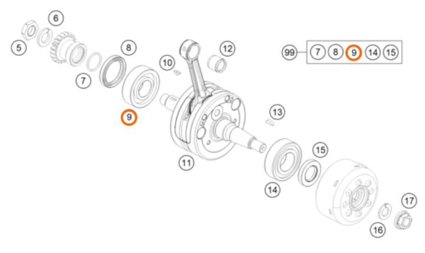 RODILLO DE CIGUEÑAL 85 SX 05-21