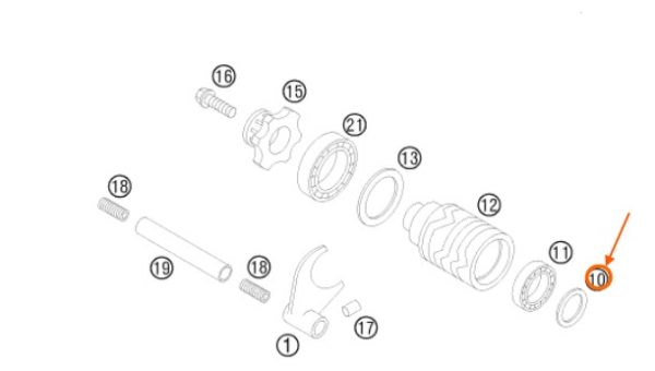 ARANDELA DE SELECTOR 85 SX 03-17