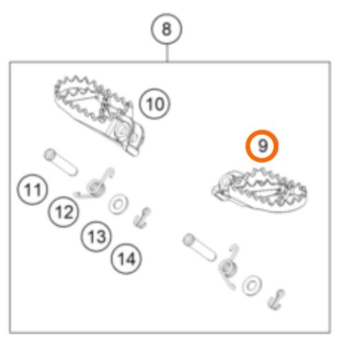 ESTRIBO IZQUIERDO 50/65/85 SX 09-1