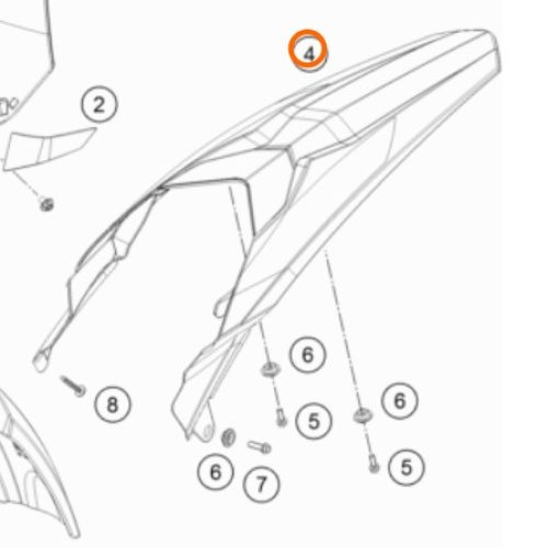 GUARDAFANGO POSTERIOR 85 SX 16-17