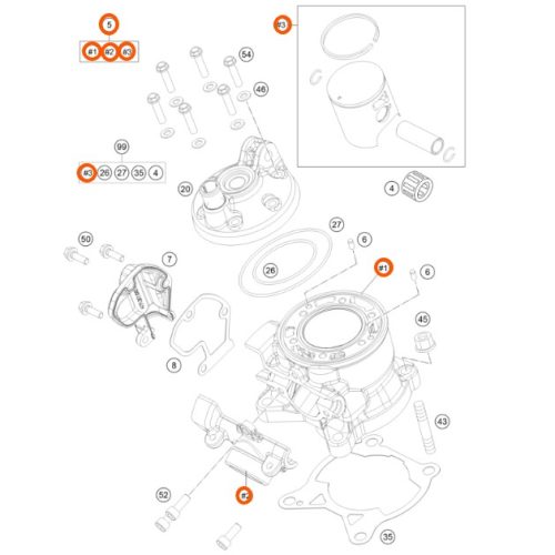 CILINDRO Y PISTON 85 SX 2017
