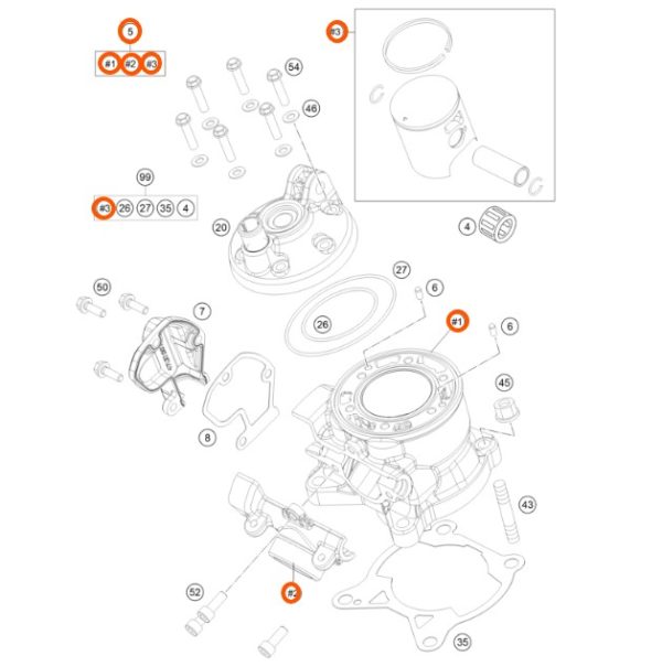 CILINDRO Y PISTON 85 SX 2017