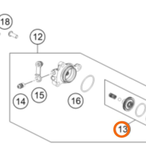 PISTON DE BOMBA DE EMBRAGUE 65-85 SX/FREERIDE 13