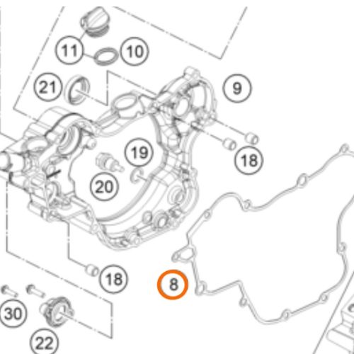 EMPAQUE DE TAPA DE EMBRAGUE 85 SX