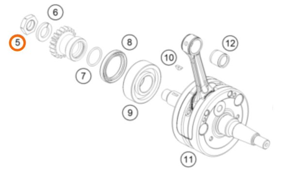 TUERCA DE CIGUENDNAL 85 SX 18-22