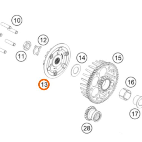 PLATO INTERNO CANASTA DE EMBRAGUES 85 SX 2019