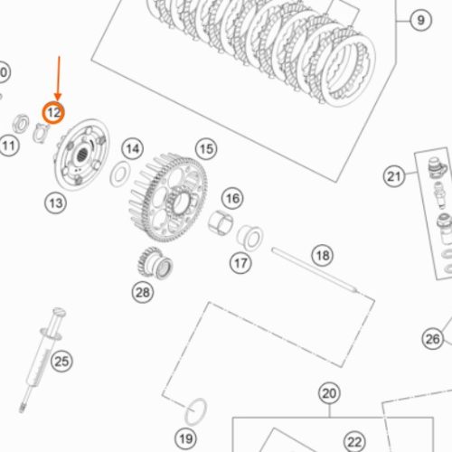 ARANDELA DE SEGURIDAD EMBRAGUE 85 SX 18-19