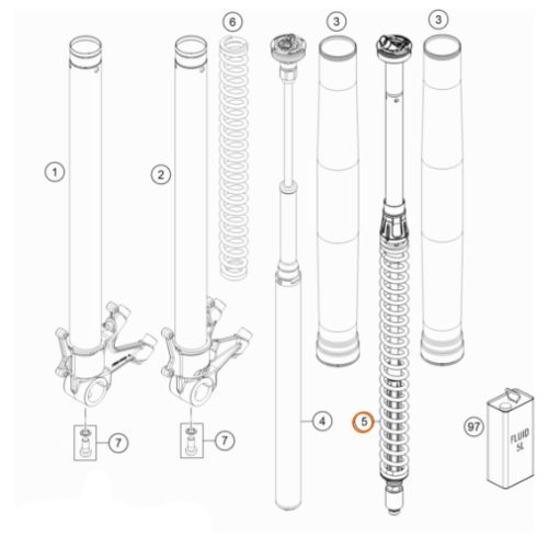 CARTUCHO INTERNO IZQ SUSPENCION 1290 S/ADV S 17
