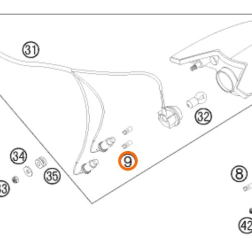 FOCO DE LUZ MEDIA ROJO 990 09-12