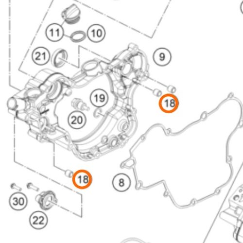 GUIA DE BOMBA DE AGUA 250/300 SX/EXC 17-18