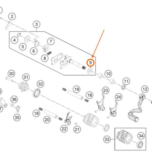 ARANDELA DE EJE PRIMARIO 65 SX 01-19