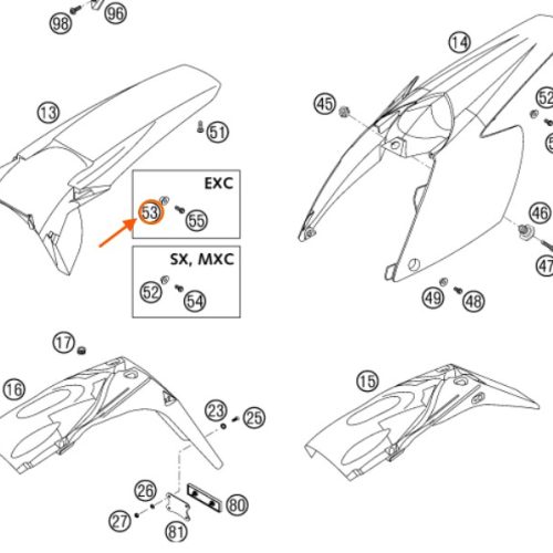 BUJE DE GUARDAFANGO POSTERIOR EXC 01-03