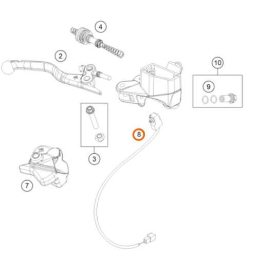 TROMPO DE FRENO DELANTERO EXC 03-14