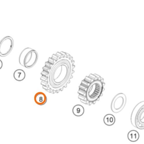 PIÑON DE 6TA 22T 125/150 SX 16-18