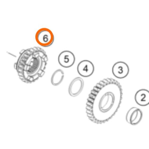 PIÑON DE 6TA 24T 125/150 SX 17-18