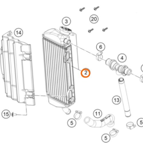 RADIADOR 125-300 SX/EXC DERECHO 17-19