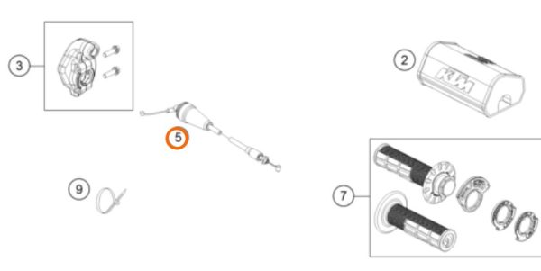 CABLE DE ACELERADOR 2T 125/150/250 SX 17-19