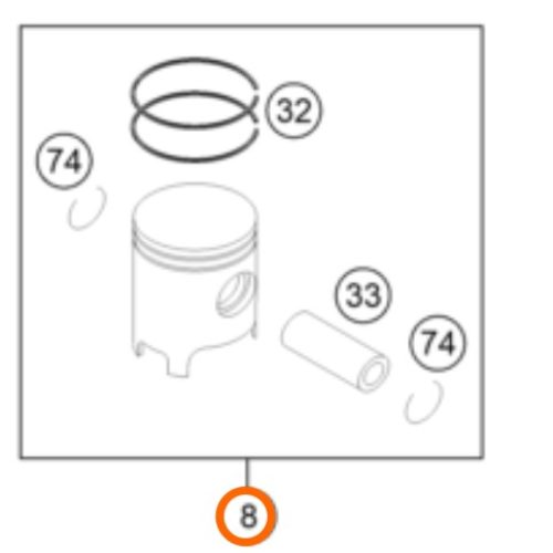 KIT DE PISTON 2T 150 SX/XC/EXC 12-15