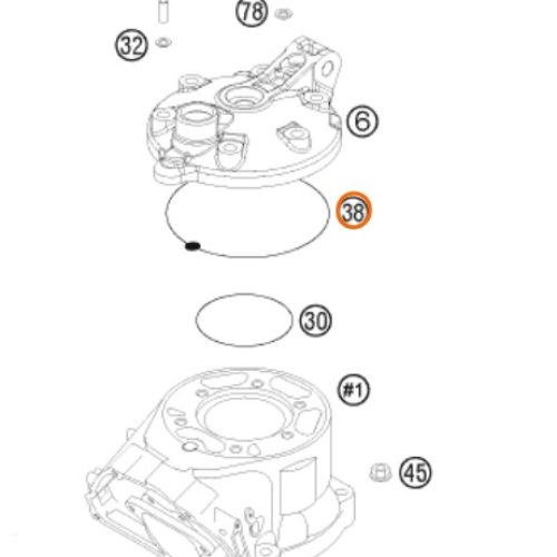 O RING DE CABEZOTE 200 SX/EXC 03-15 52330137000