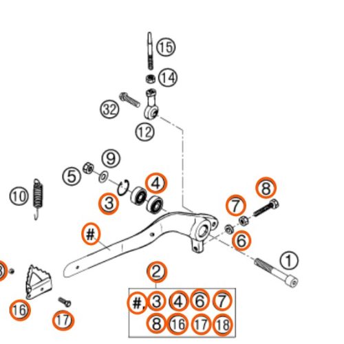 PATA DE FRENO SX/EXC 94-03