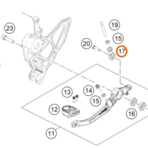 ROTULA DE FRENO POSTERIOR SX/EXC