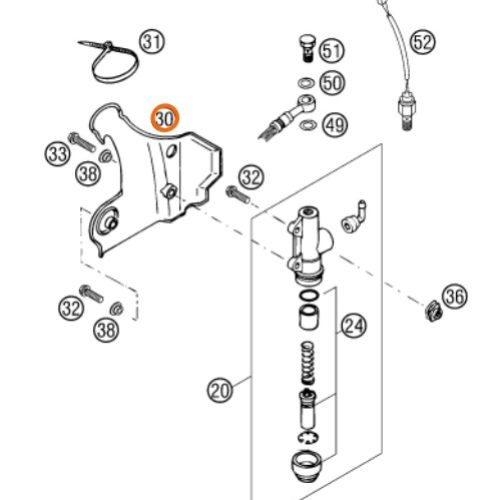 PROTECTOR DE CHASIS SX/EXC 00-03 DERECHO