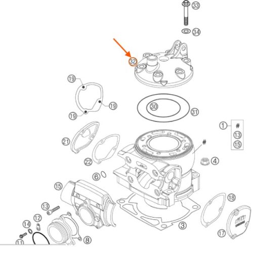 CABEZOTE 300 EXC/MXC  94-03