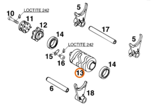 SELECTOR DE CAMBIOS 360 SX/MX 5TA 96-97